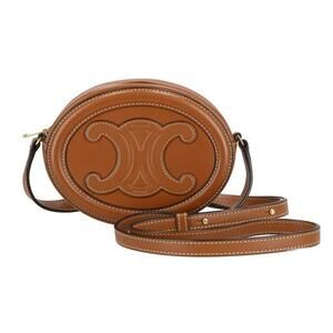 Celine Oval Cuir Triomphe Tan Crossbody Bag W